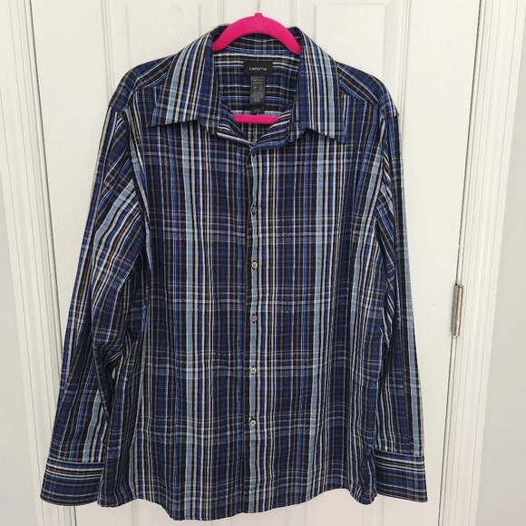 Claiborne Blue Long Sleeve Striped Button Down - Picture 1 of 12